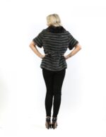 Fur jacket mink rex and worked tricot with short sleeves and round neck 44 - Image 5