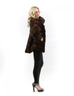 50 Fur Coat Mink Horizontal Scanbrown Braschi High Neck - Image 3