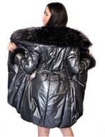 50 PUFFER JACKET WITH LINING FANTASY NECK AND WRIST MURMASKY DETACHABLE METALIC GRAY - Image 6