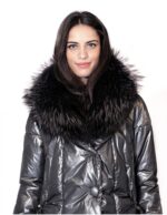 50 PUFFER JACKET WITH LINING FANTASY NECK AND WRIST MURMASKY DETACHABLE METALIC GRAY - Image 2