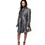 51 DOWN COAT WITH COLOR SMOG Collettino REX DETACHABLE RIPORT PAINT