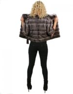 42 JACKET MINK IRIS NEW HORIZONTAL WORKING WITH NECK piping ELBOW SLEEVE - Image 5