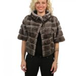 42 GIACCHINO VISONE LAVORAZIONE ORIZZONTALE IRIS NEW CON COLLO PISTAGNA MANICA A GOMITO