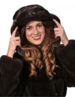 46 MINK FUR COAT WOMAN AURORA HOOD BELT AND SPLIT SIDE horizontal - Image 3
