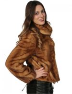 44 blouson golden mink fur woman with drawstring bottom edge and adjustable sleeve - Image 3