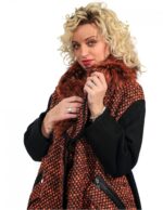 WOOL COAT WITH POCKETS ZIP BLACK AND ORANGE 46 - Image 6