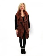 WOOL COAT WITH POCKETS ZIP BLACK AND ORANGE 46 - Image 7