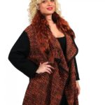 CAPPOTTINO LANA NERO E ARANCIO CON TASCHE ZIP 54