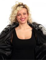 WOOL COAT LEATHER REVERSIBLE REX NECK DETACHABLE BELT PAINT 46 - Image 7