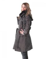 49 WOMEN'S FUR COAT WITH FOX NECK DARK BROWN OVERSIZED - Image 3