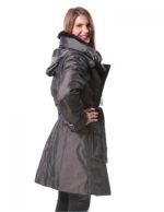 49 WOMEN'S FUR COAT WITH FOX NECK DARK BROWN OVERSIZED - Image 2