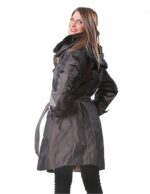 53 WOMEN'S FUR COAT WITH FOX NECK DARK BROWN OVERSIZED - Image 5