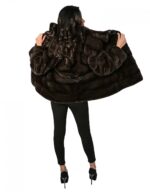 48 Women's fur coat dyed mink collar and lights with horizontal proces - Image 6