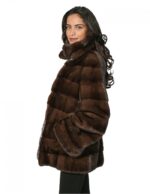 WOMEN'S JACKET MINK FUR COLLAR SCANBROWN ADJUSTABLE 48 - Image 3