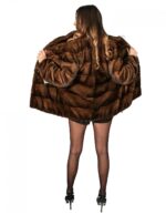 WOMEN'S FUR JACKET MINK SCANGLOW DRAWSTRING FUND AND NECK SLEEVE KOREAN 46 - Image 5