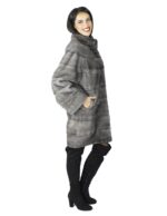 42 Coat woman light gray mink fur long horizontal Braschi Studio B - Image 4
