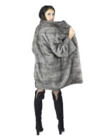 42 Coat woman light gray mink fur long horizontal Braschi Studio B - Image 7