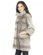 Мех норки серебряных крючки 46 синих кнопок кратеров шеи меха норки норка Nerzpelzes fourrure Vison — изображение 3