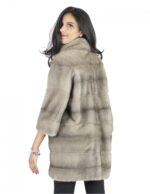 Мех норки серебряных крючки 46 синих кнопок кратеров шеи меха норки норка Nerzpelzes fourrure Vison — изображение 6