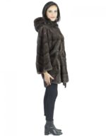 Jacket cape mink fur cap 48 with dove-colored visible inner belt - Image 4