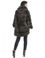 Jacket cape mink fur cap 48 with dove-colored visible inner belt - Image 6