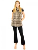 Sleeveless horizontal silverblue mink turtleneck 44 mink fur Nerz fourrure de vison - Image 5