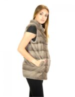 42 mink vest horizontal silverblue high collar mink fur Nerz fourrure de vison - Image 4