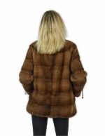 44 Jacke 71cm goldfarbenes Fell Nerz ganze Haut horizontaler Pistagna-Kragen – Bild 6