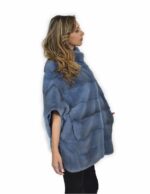 44-50 норки накидки горизонтальных вся кожа голубой порошок с шелковой подкладкой и трубопроводами — изображение 4