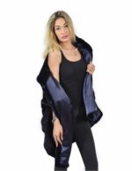 Мантелла 46-52 горизонтальная голубые норки кожа вся ночи с шелковой подкладкой и трубопроводами — изображение 7