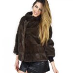 46 Giacca in pelliccia di visone orizzontale demi buff fur mink Nerz pelz мех норки