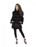 Coat 46 fur mink full skin horizontal Braschi Toffee brown - Image 5