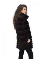 Coat 46 fur mink full skin horizontal Braschi Toffee brown - Image 4