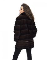 Coat 46 fur mink full skin horizontal Braschi Toffee brown - Image 6