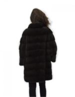 Cappotto 50 aurora pelliccia visone pistagna pelli intere 82cm manica 3/4