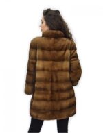 46 Golden Coat 82cm Horizontal Mink Fur Sleeve 3/4 Pistagna Collar - Image 6