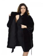 Black coat belt leather 52 fur mink horizontal pistachio collar - Image 7