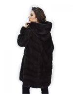 Fell aurora 52 horizontaler Nerz und querfellkapuze 88 cm – Bild 6