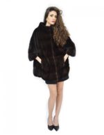Cape mahogany fur mink horizontal 46-50 sleeve 3/4 pistagna - Image 5