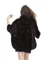 Cape mahogany fur mink horizontal 46-50 sleeve 3/4 pistagna - Image 6