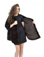 Cape mahogany fur mink horizontal 46-50 sleeve 3/4 pistagna - Image 7