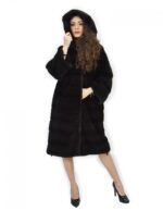 Coat 104cm fur cap 48 horizontal mink aurora drawstring - Image 5