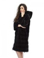 Coat 104cm fur cap 48 horizontal mink aurora drawstring - Image 3