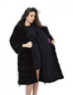 Coat 104cm fur cap 48 horizontal mink aurora drawstring - Image 7