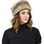 Cappello in pelliccia di visone tortora e pelliccia di montone