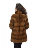 50 Giacca 81 centimetri colore gold pelliccia visone pelle intera orizzontale