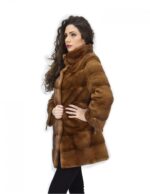 50 Giacca 81 centimetri colore gold pelliccia visone pelle intera orizzontale