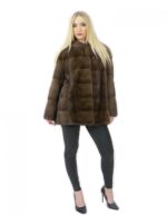 54 Mink Pelz langärmelige demy buff hood frau made in italy fashion – Bild 5