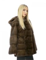 54 Mink Pelz langärmelige demy buff hood frau made in italy fashion – Bild 3