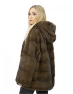 54 Mink Pelz langärmelige demy buff hood frau made in italy fashion – Bild 6